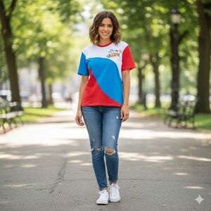 Hello kitty wavy panel tshirt size medium